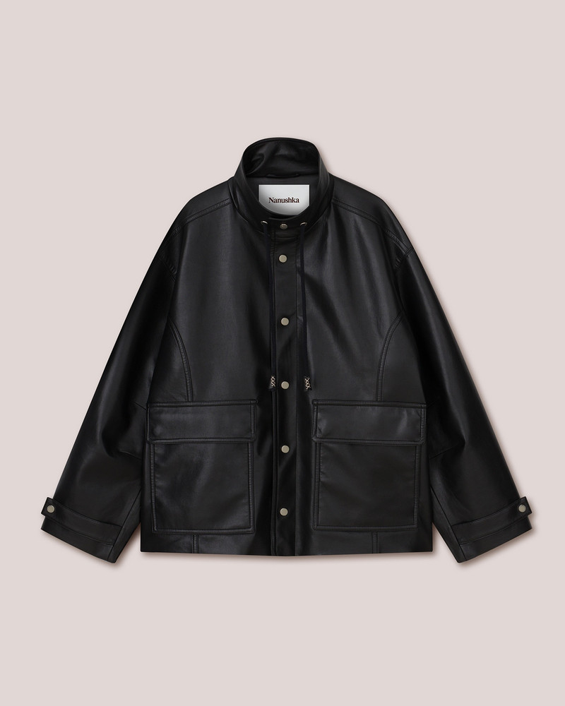 ELIAS - Regenerated leather coat - Black 1