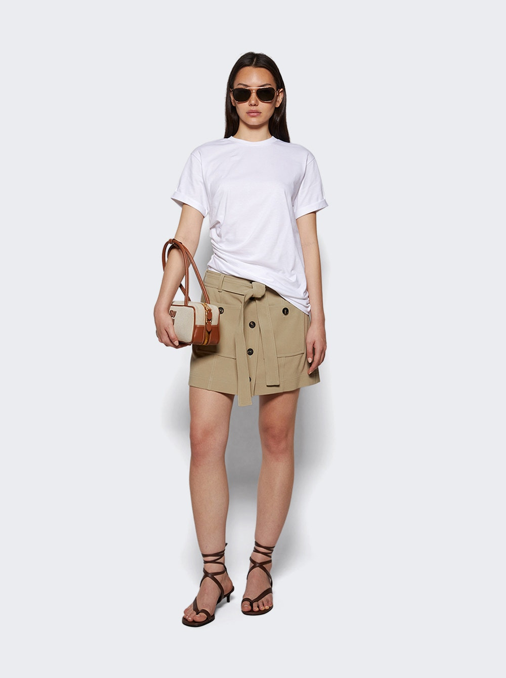Beau Canvas Bag Natural And Brandy - 3