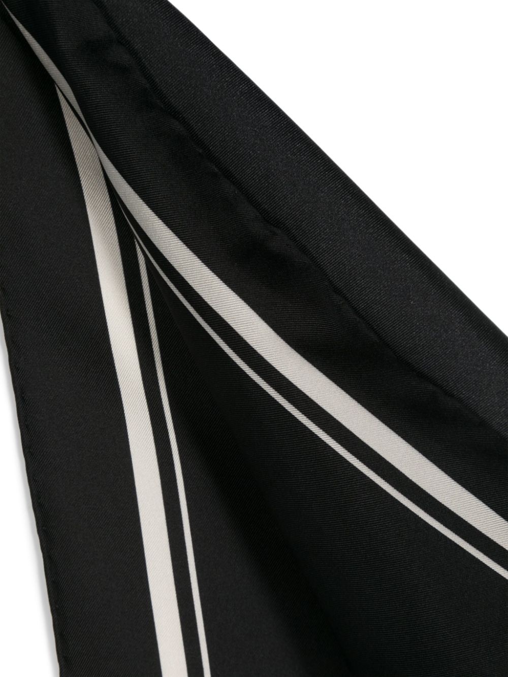 logo-print striped silk scarf - 3