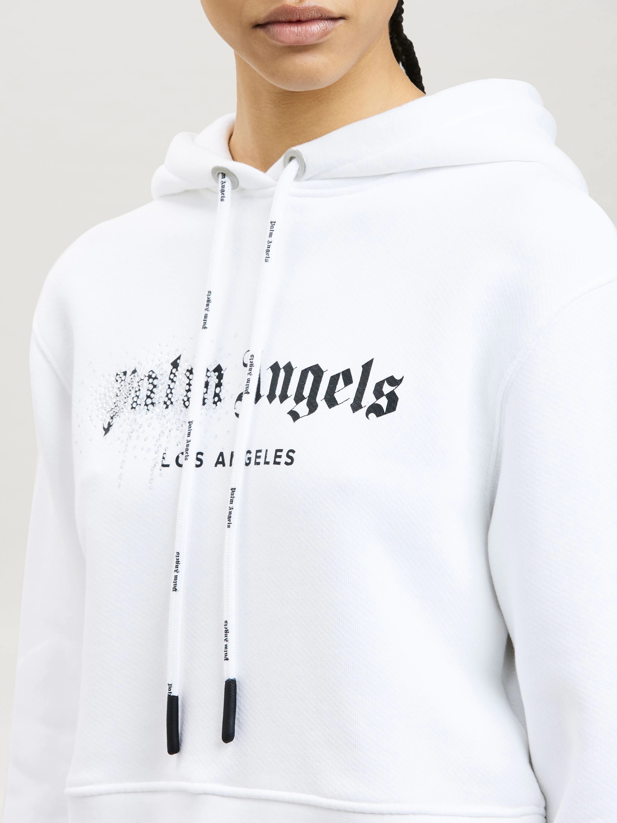 RHINESTONE SPRAYED LOGO HOODIE - 6