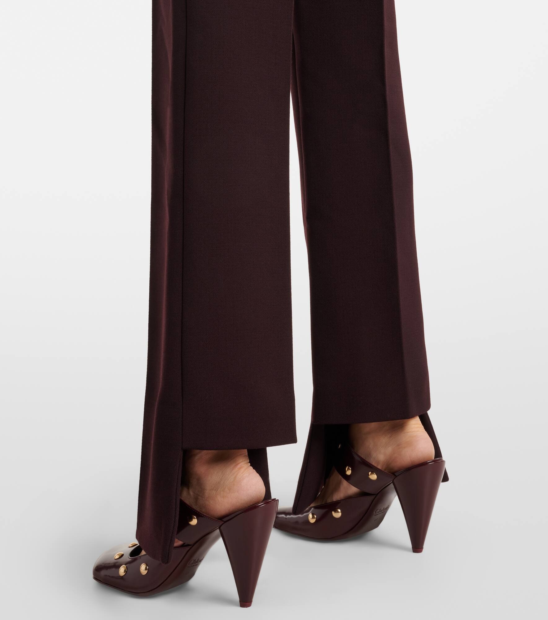 Wool wide-leg pants - 5