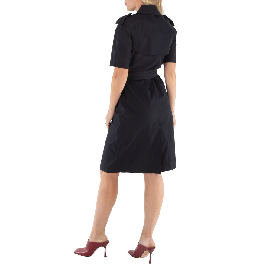 Burberry Black Cotton Blend Belted Trench Dress - 6
