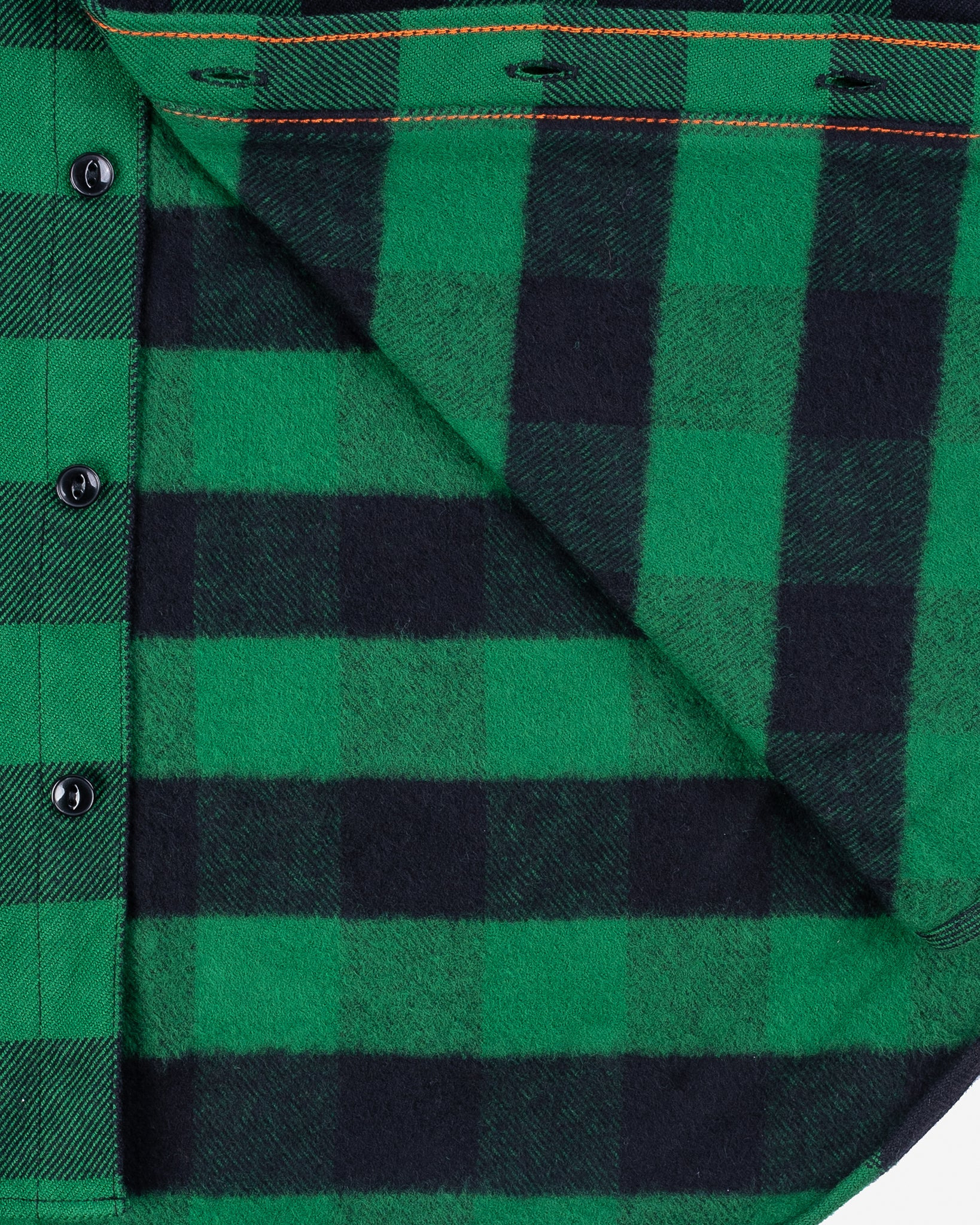 IHSH-244-GRN Ultra Heavy Flannel Buffalo Check Work Shirt - Green/Black - 12