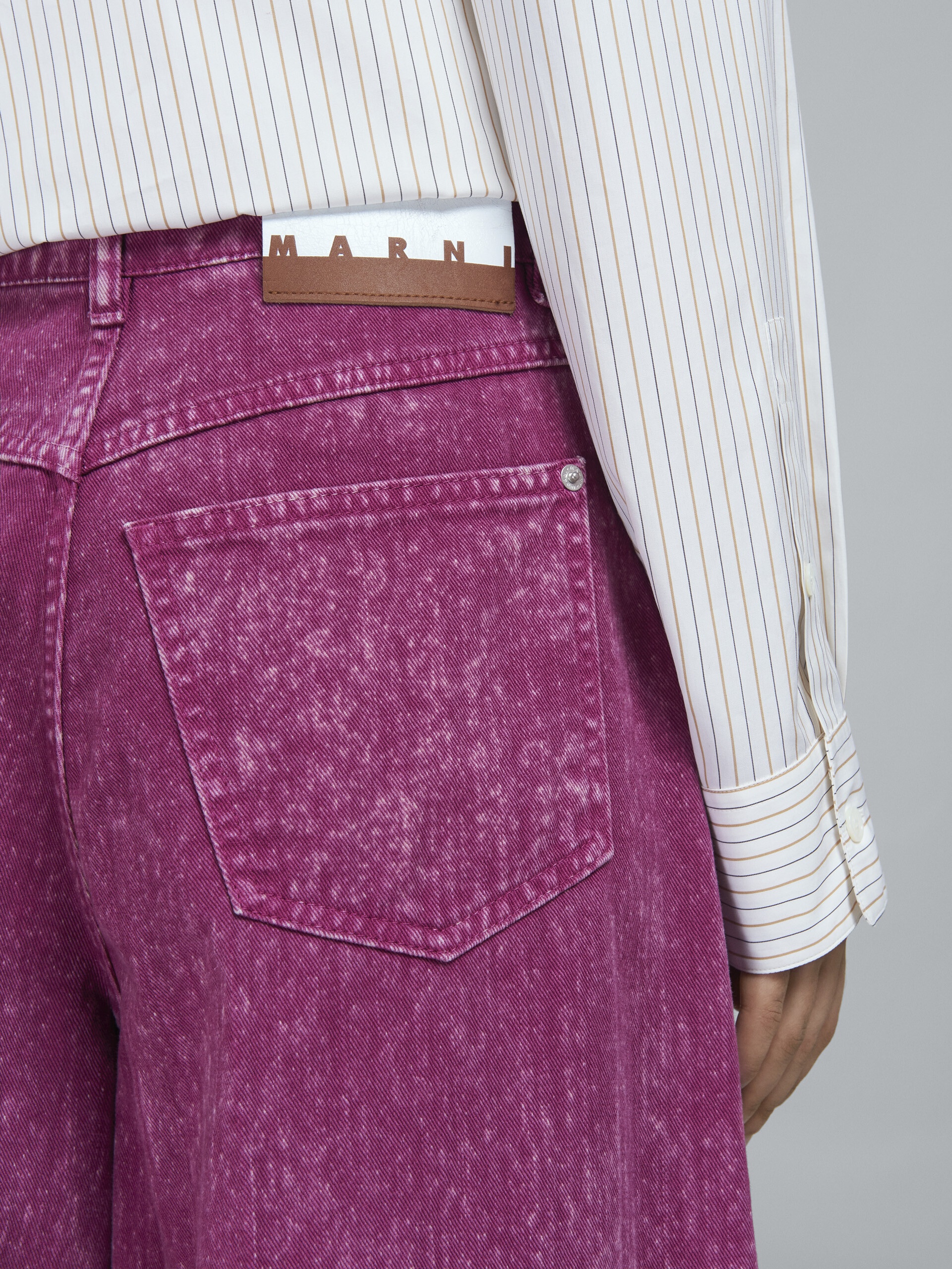 PINK DENIM WIDE-LEG TROUSERS - 4