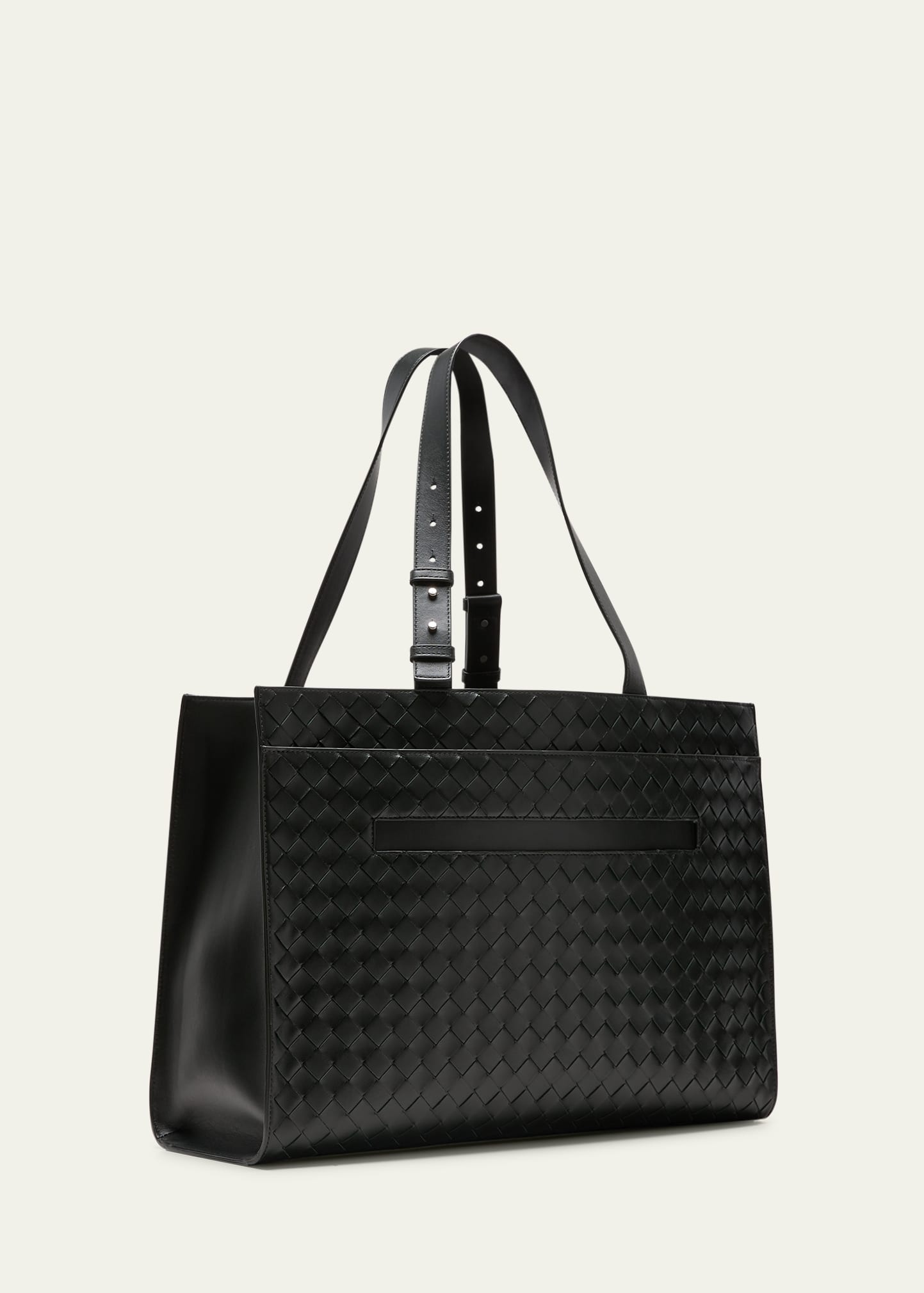 Men's Medium Cassette Paper Intrecciato Leather Tote Bag - 3