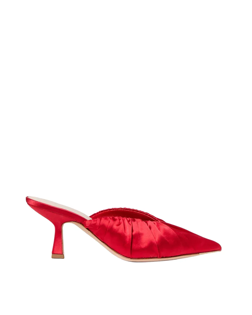 INEZ RED SATIN MID-HEEL MULE - 1