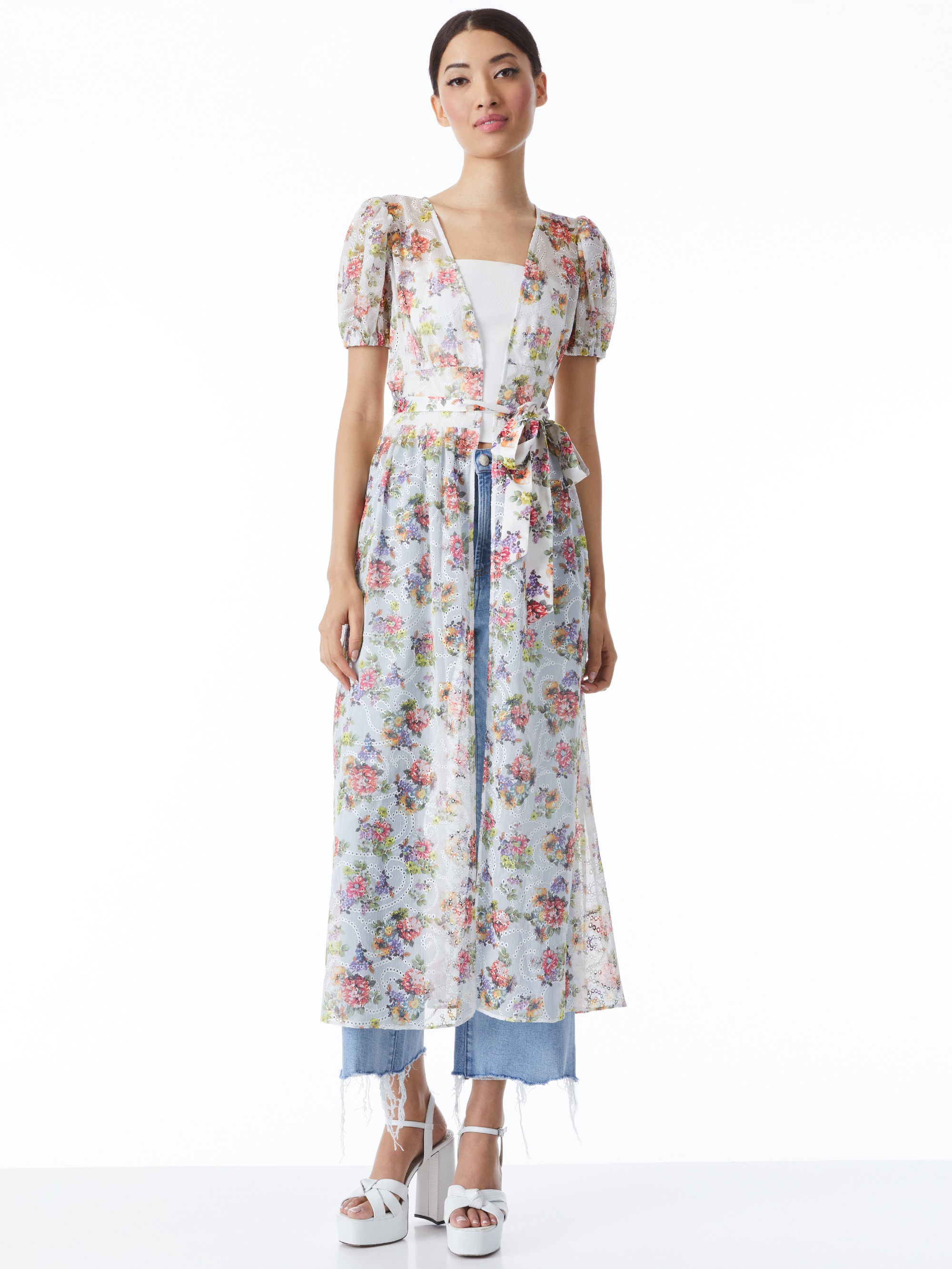 JESSAMY PUFF SLEEVE MAXI ROBE WITH BELT - 2