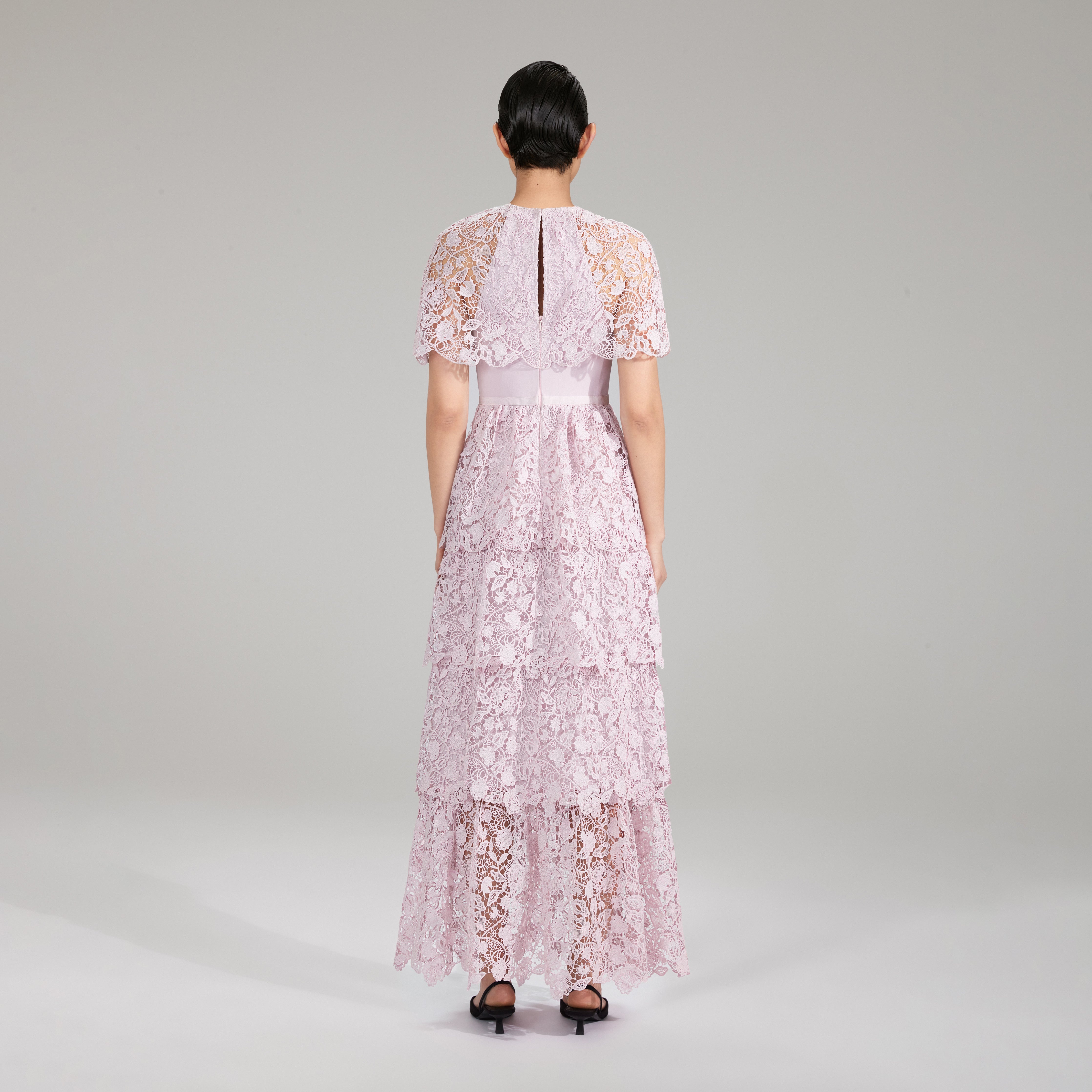 self-portrait Pink Magnolia Lace Maxi Dress - AW22-037M | REVERSIBLE