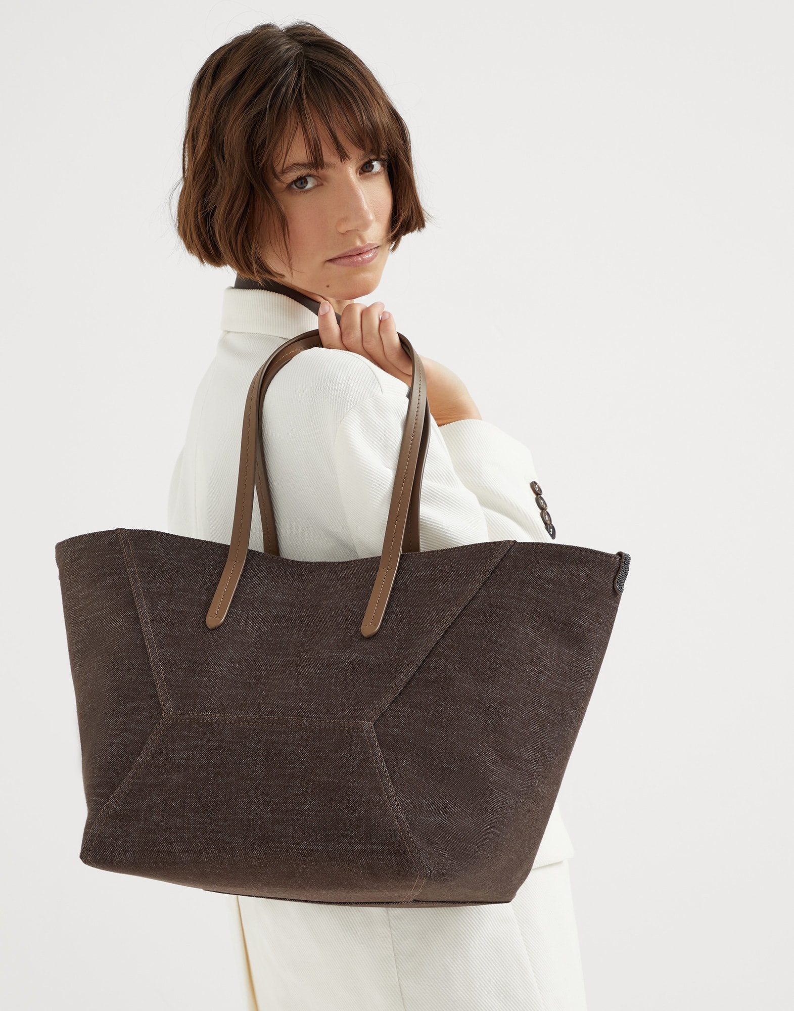 BC Duo bag in no-fade denim with monili - 4