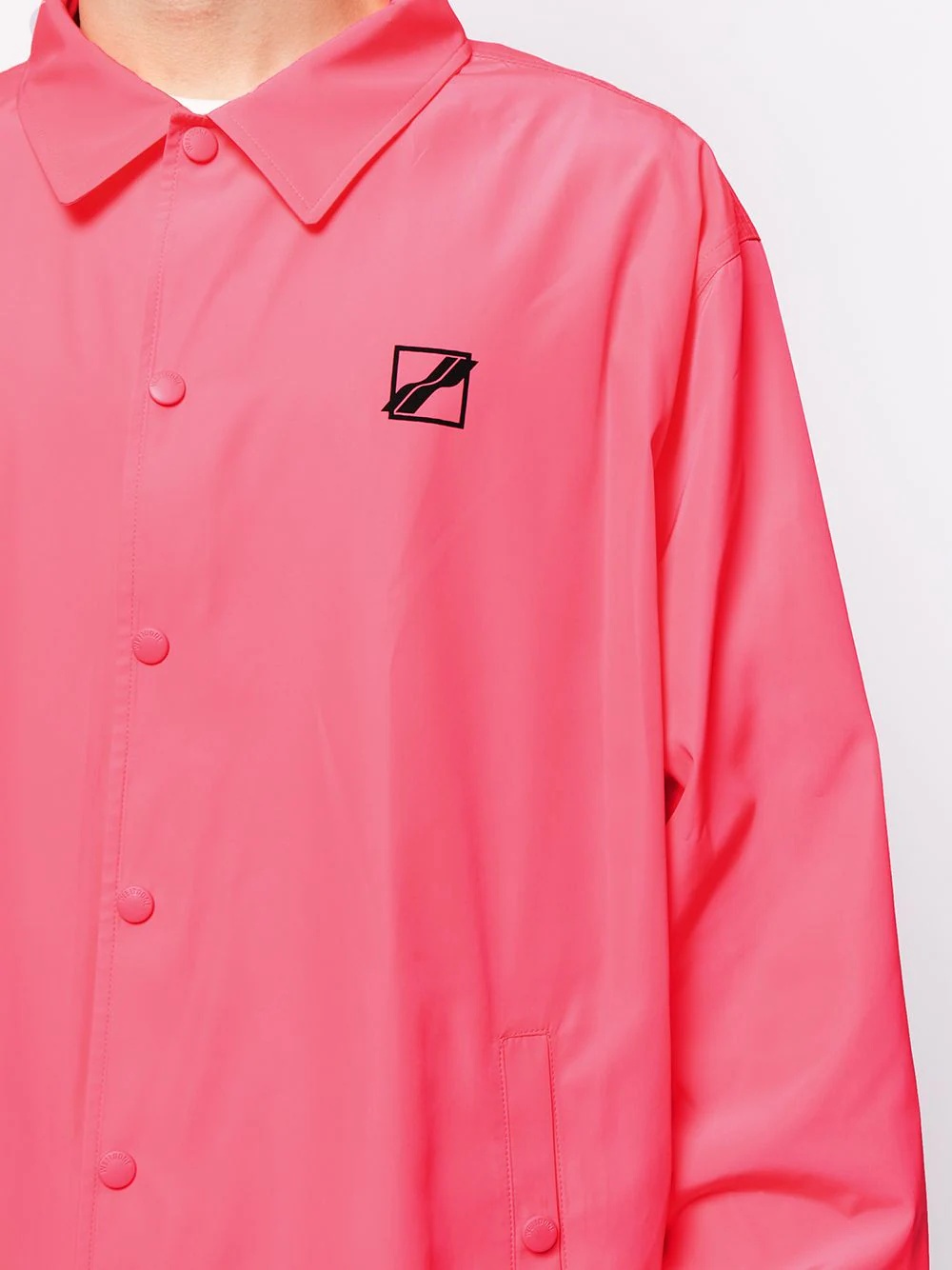 logo-print shirt jacket - 6
