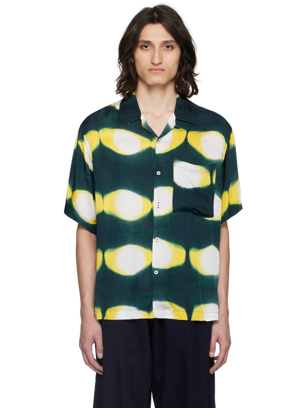 Green & Yellow Hand-Dyed Shirt - 1