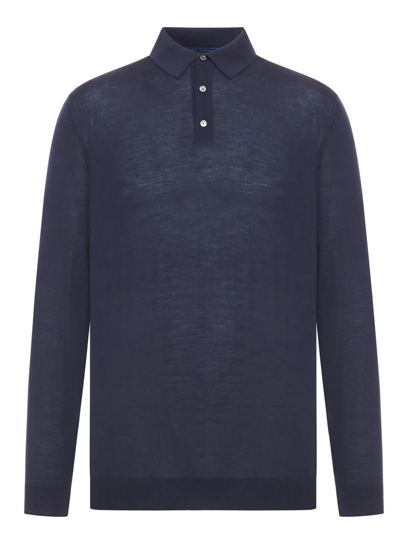 Kiton Men Long-Sleeved Wool Polo Shirt - 1