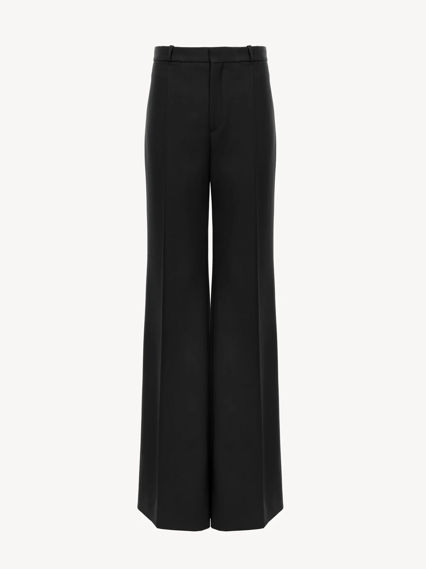 FLARED TAILORED PANTS IN WOOL GRAIN DE POUDRE - 1