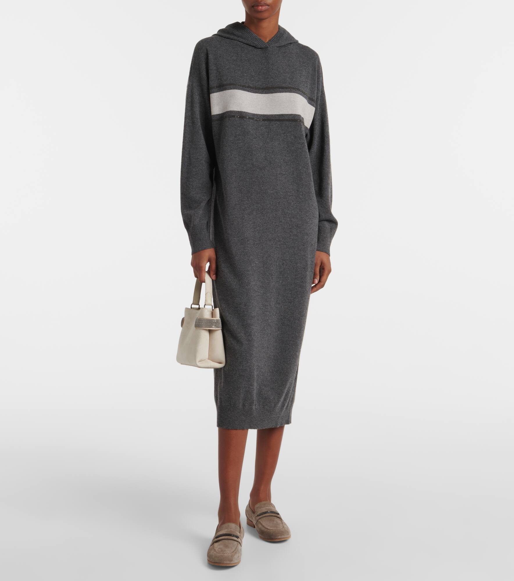 Wool, cashmere, and silk midi dress - 6