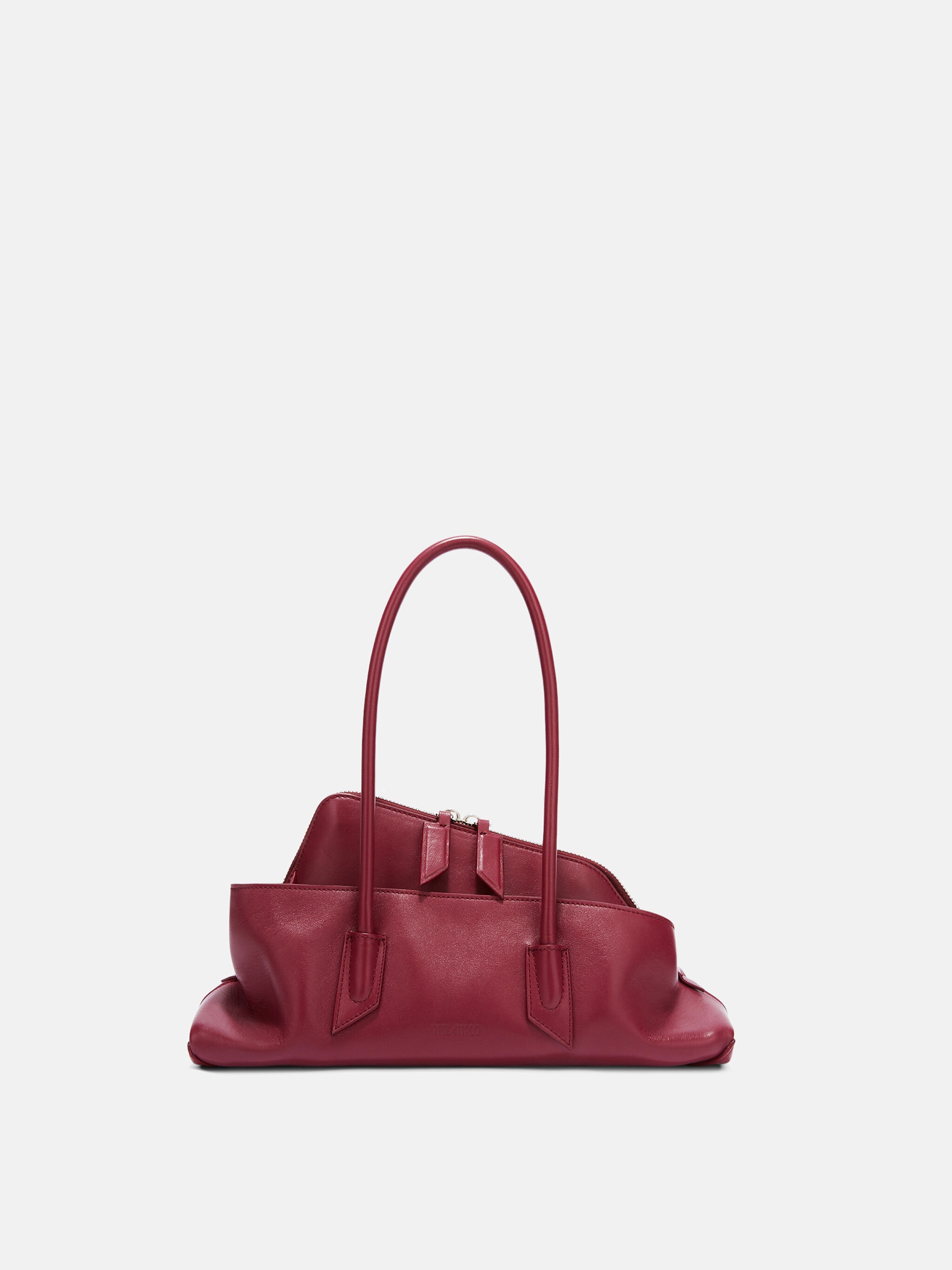 ''LA PASSEGGIATA SMALL'' BURGUNDY TOP HANDLE - 1
