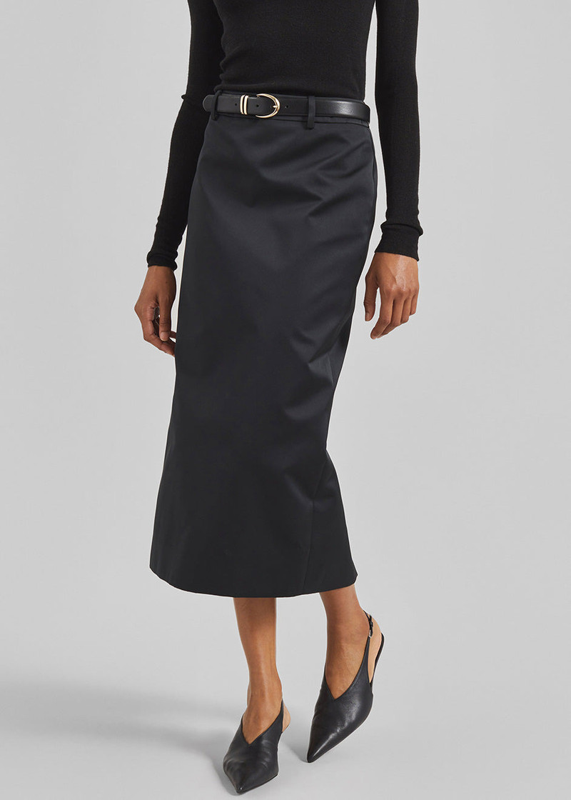 Alrose Satin Midi Skirt - Black 4
