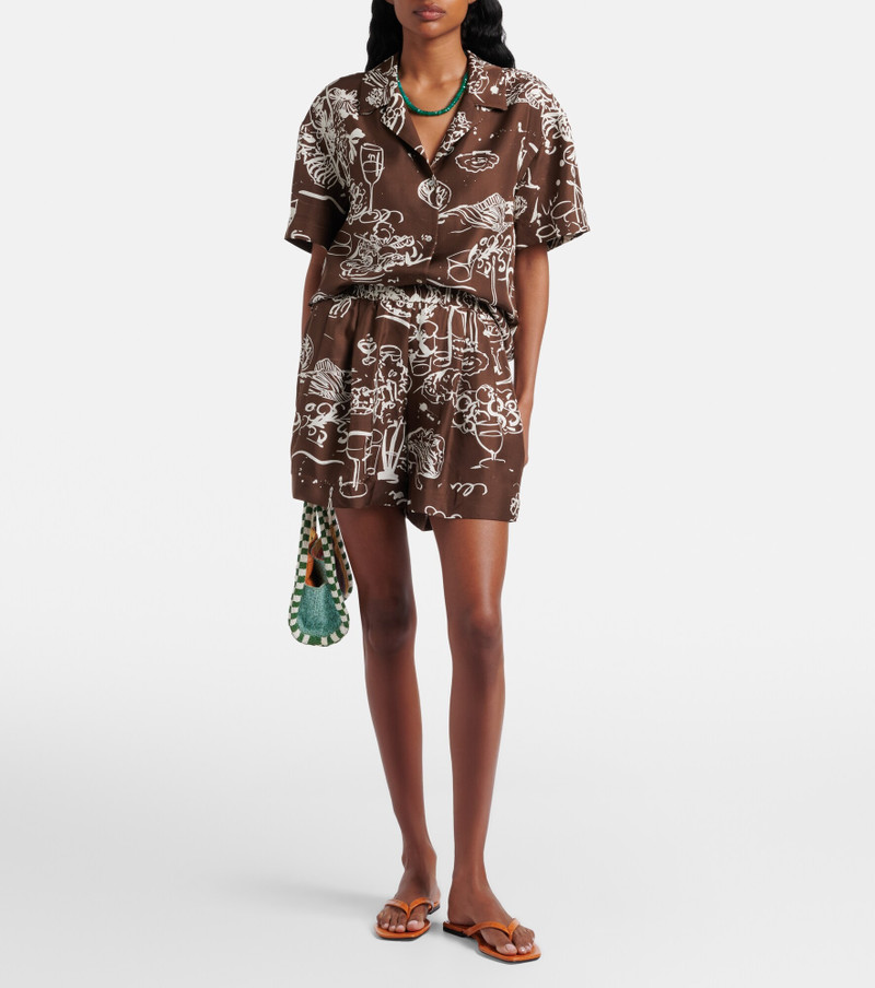 ASCENO Zurich printed silk twill shorts outlook