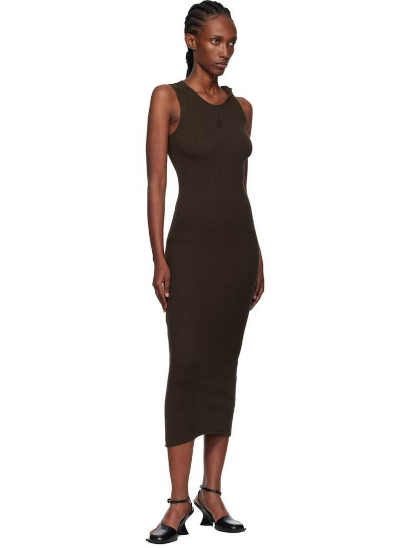 JW Anderson Brown Anchor Embroidery Twisted Strap Maxi Dress outlook