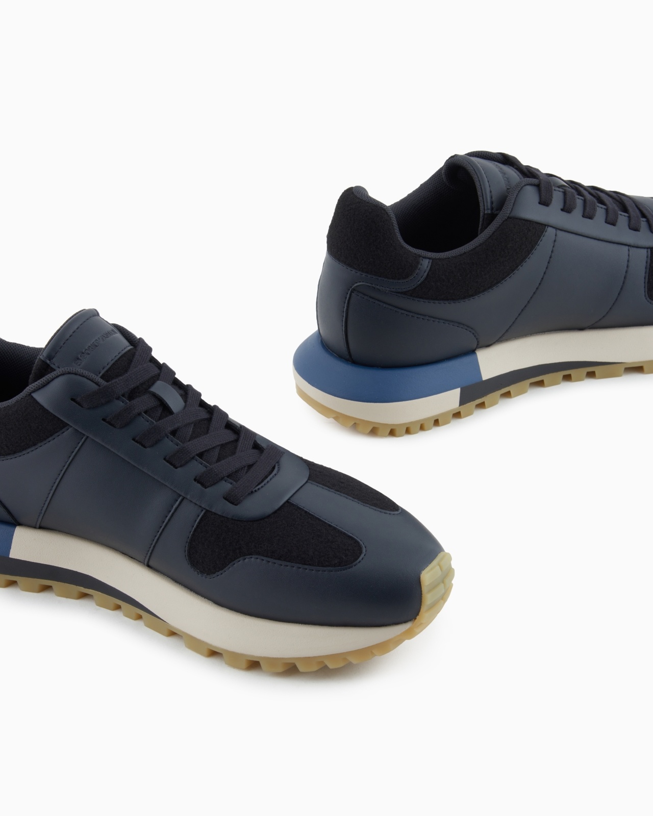 LEATHER SNEAKERS WITH FELT DETAILS - 5