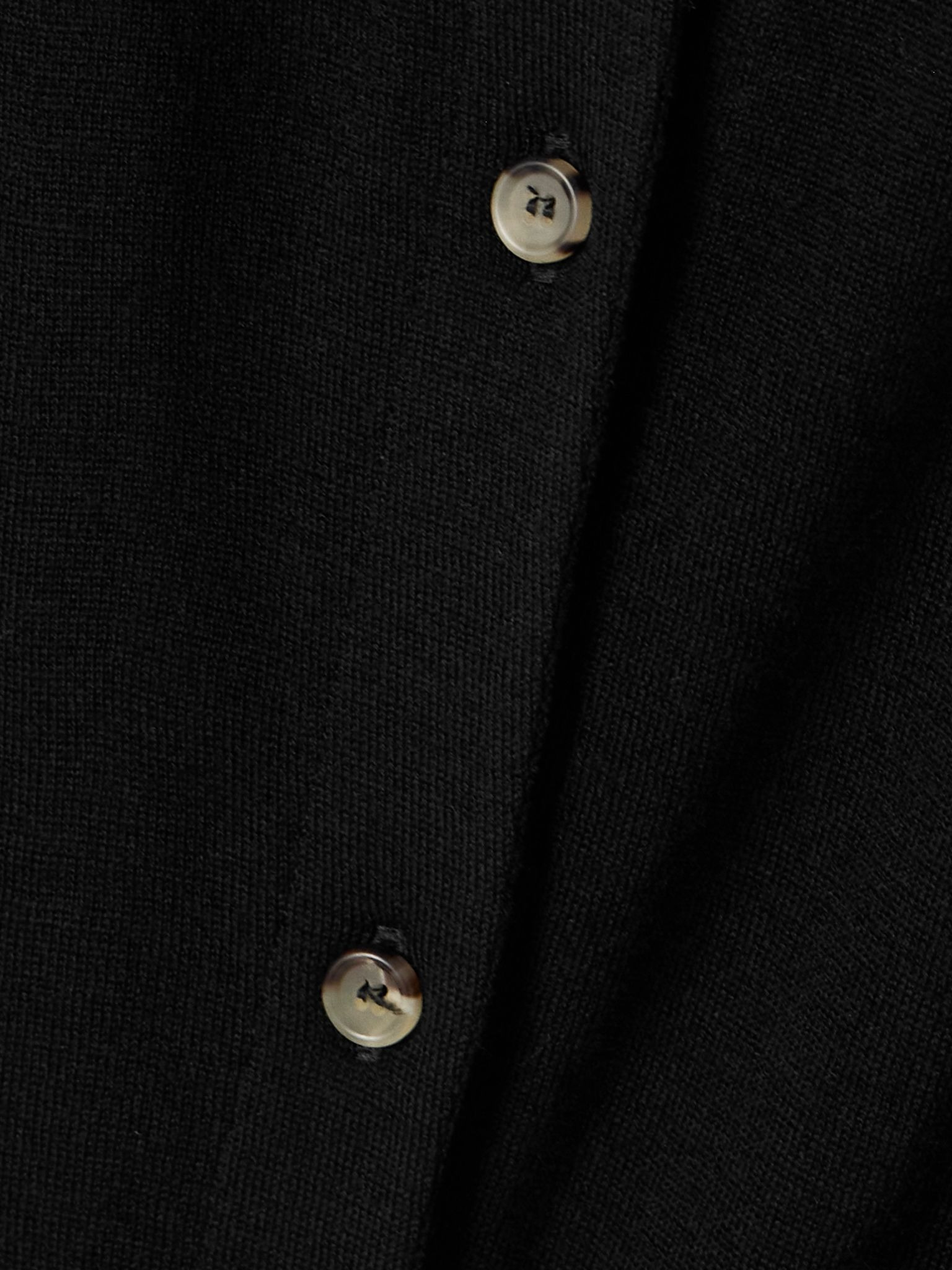 Finn cropped merino wool cardigan Black - 5