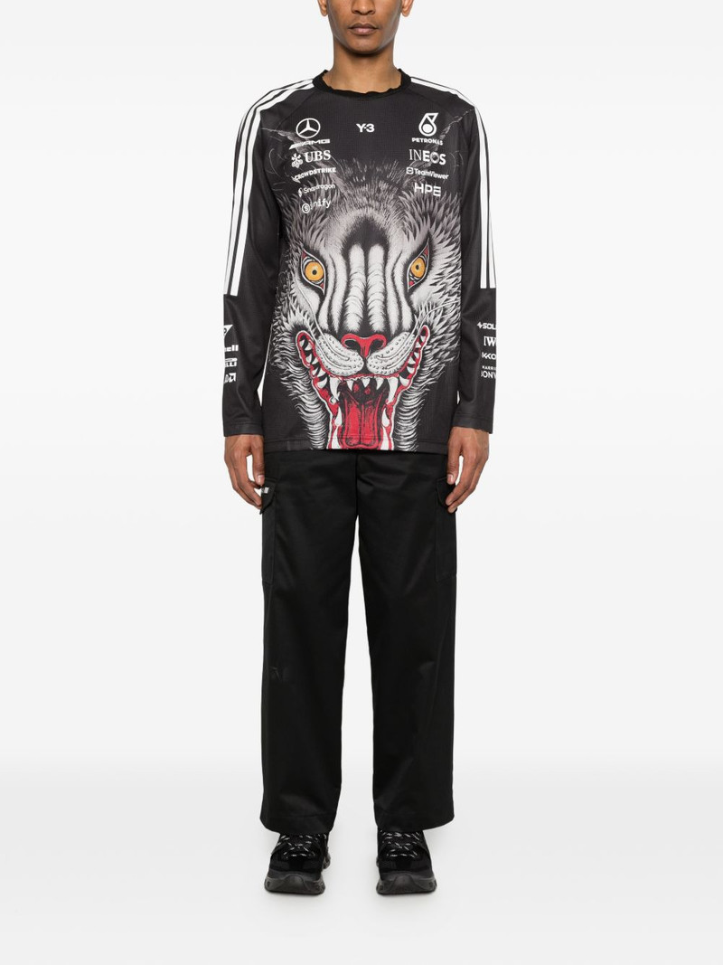 Y-3 x Mercedes-AMG Petronas F1 printed striped top outlook