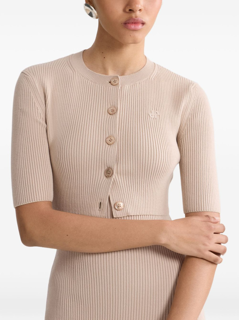ruffled knitted midi fitted dress 4