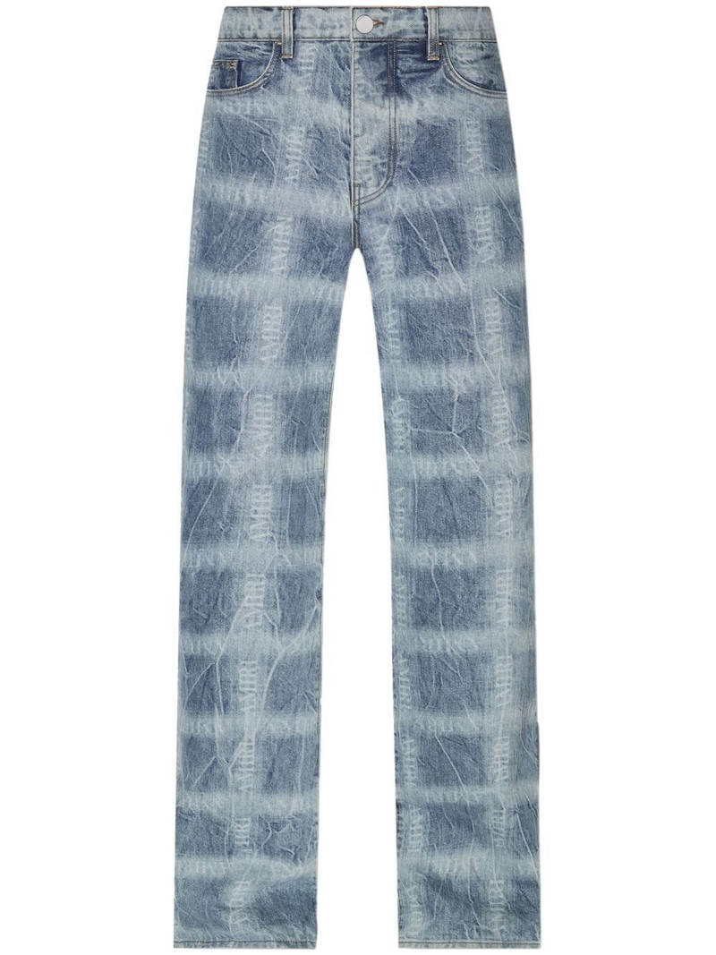 plaid-print wide jeans 1