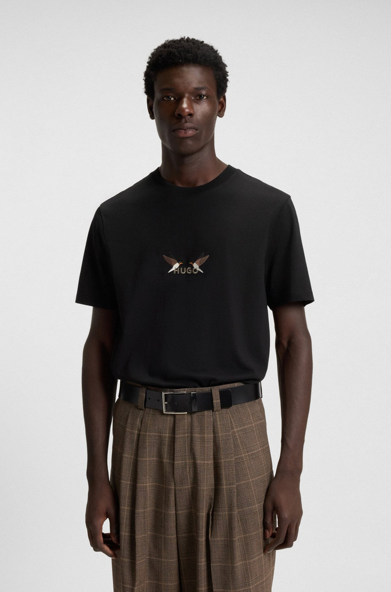 COTTON JERSEY T-SHIRT WITH CURVED EMBROIDERED LOGO 2