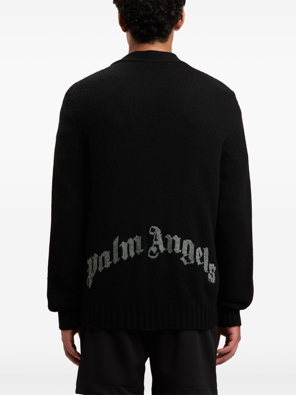 logo-knit buttoned cardigan - 5