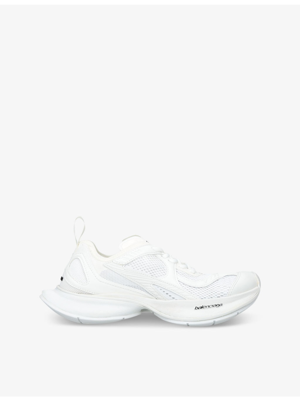 Circuit mesh and faux-leather low-top trainers - 1