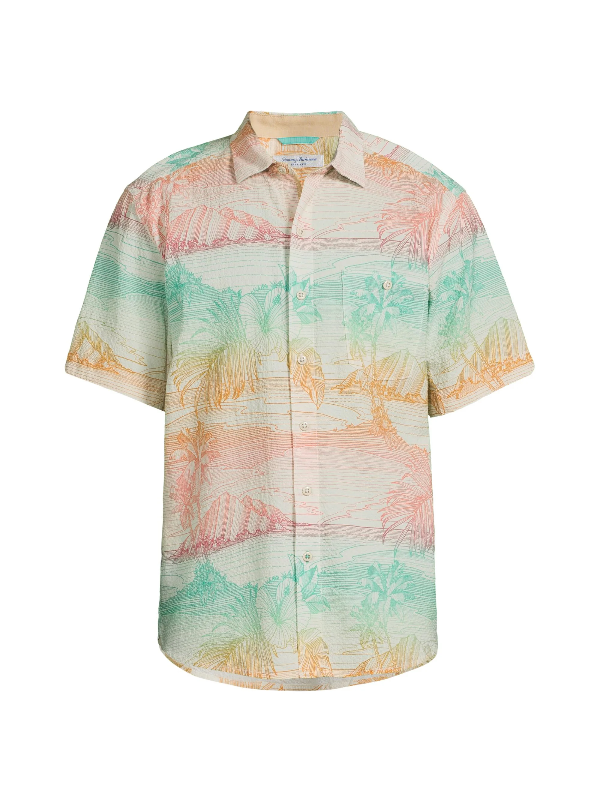 Men's Nova Wave Corsica Coast Short-Sleeve Shirt - Marble Cream - 1