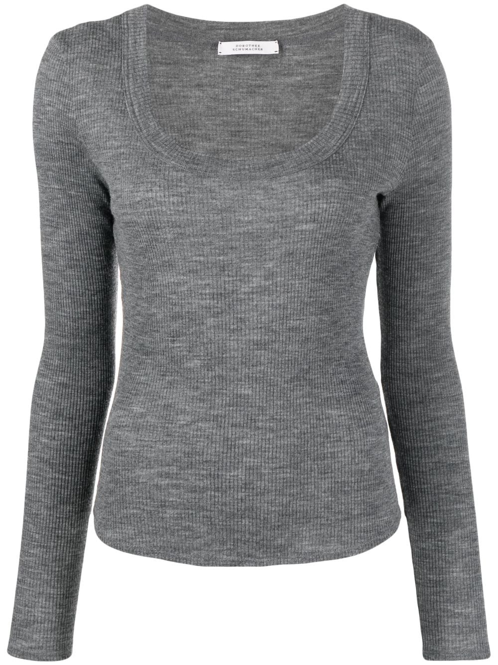 long-sleeve wool top - 1