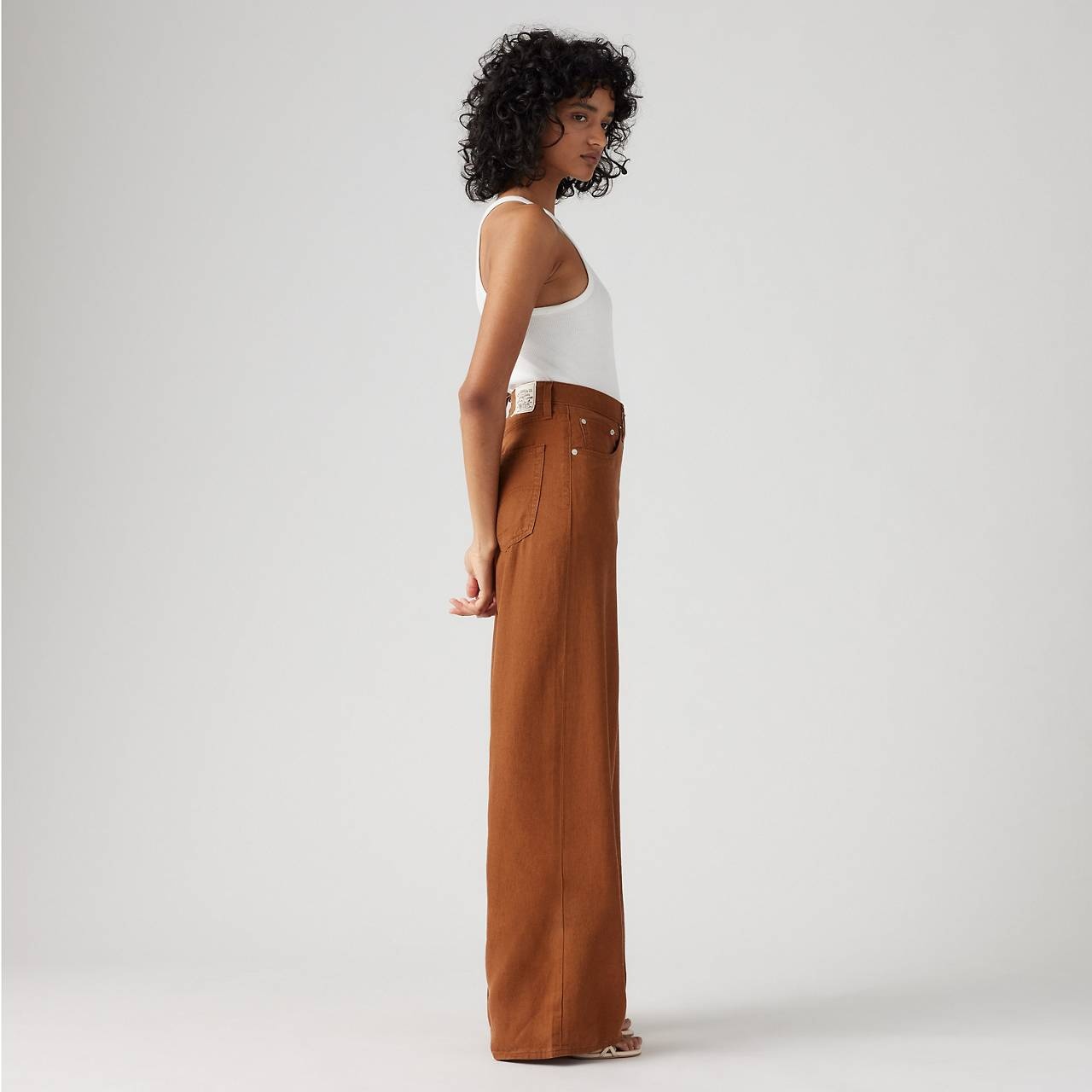 XL BAGGY STRAIGHT LINEN BLEND WOMEN'S PANTS - 6