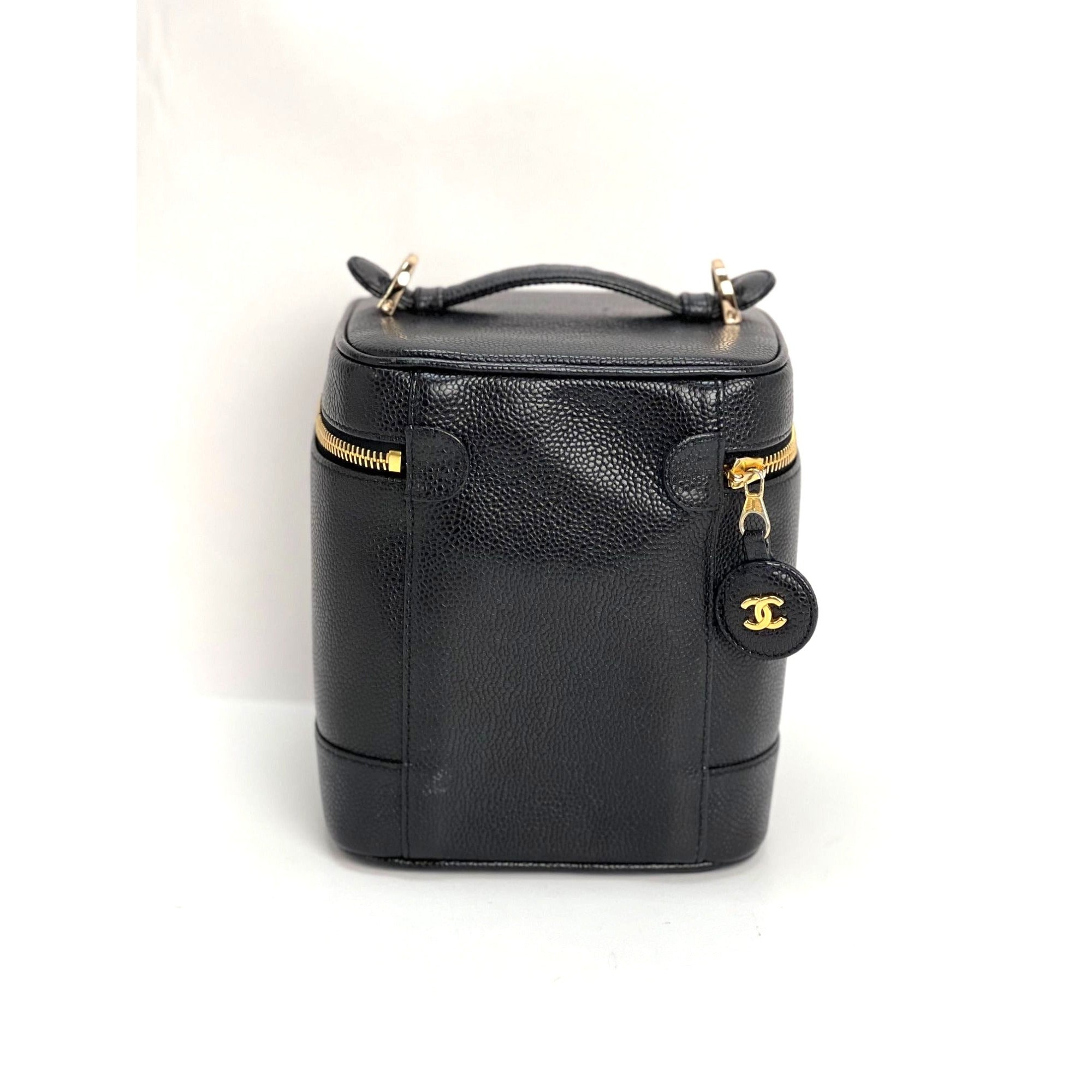 Chanel Vanity Cosmetic Case Black Caviar Leather Bag - 2