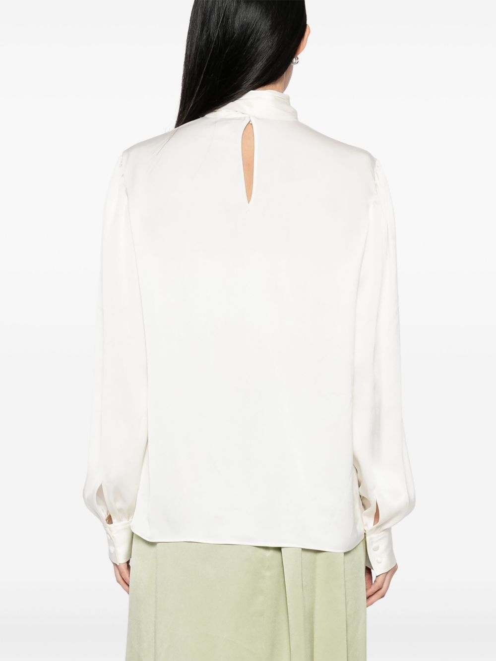 satin bow-detail blouse - 4