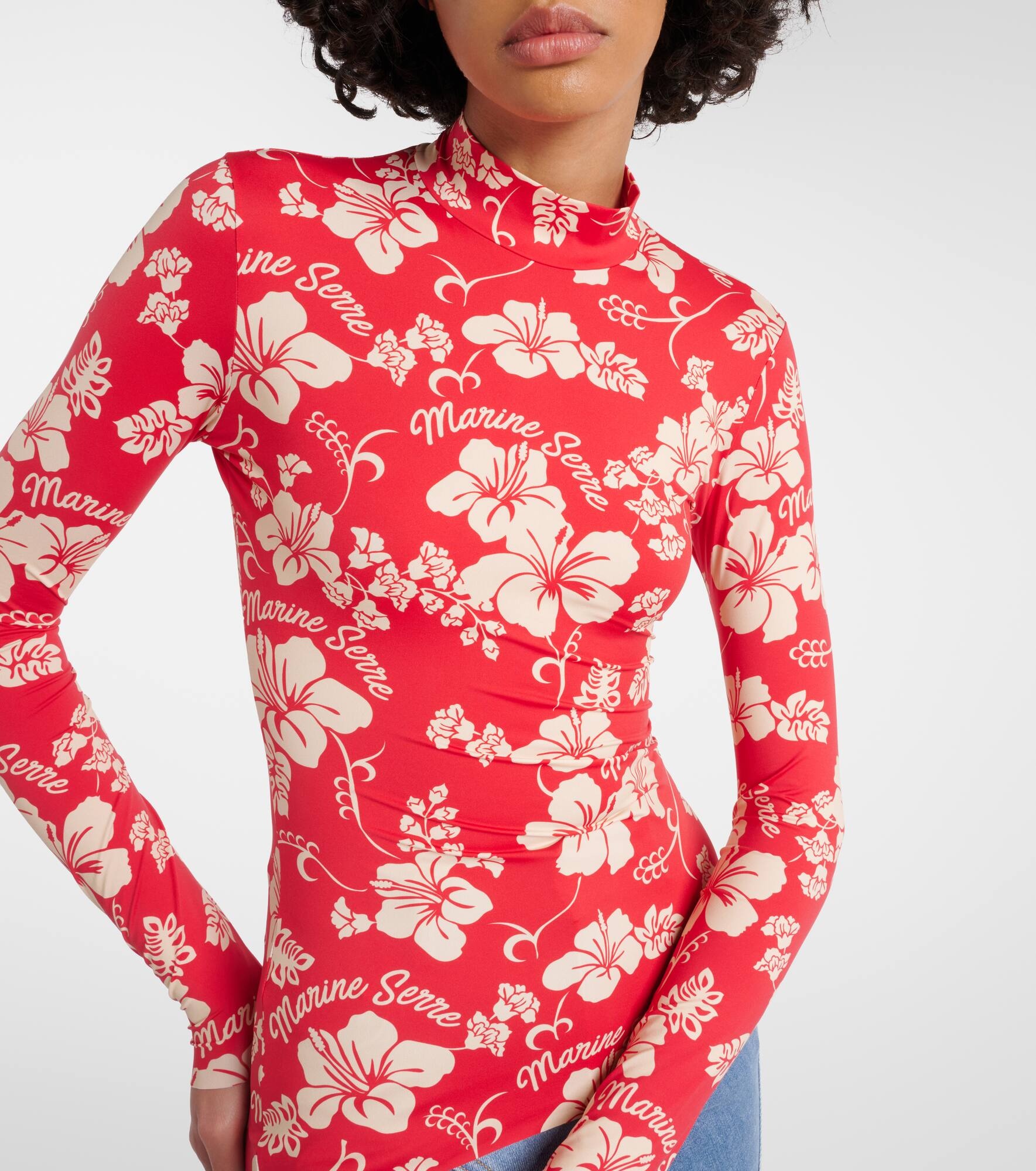 Second Skin printed jersey top - 5