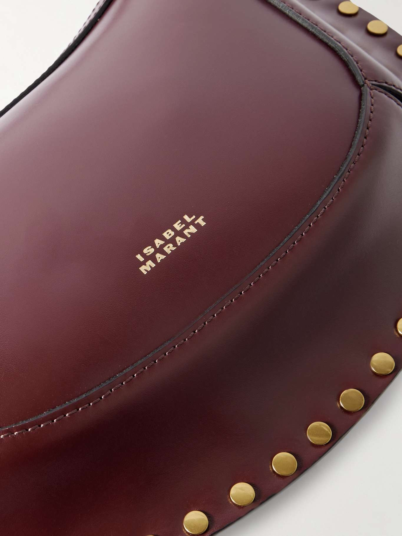 Oskan Moon studded leather shoulder bag Chocolate - 4