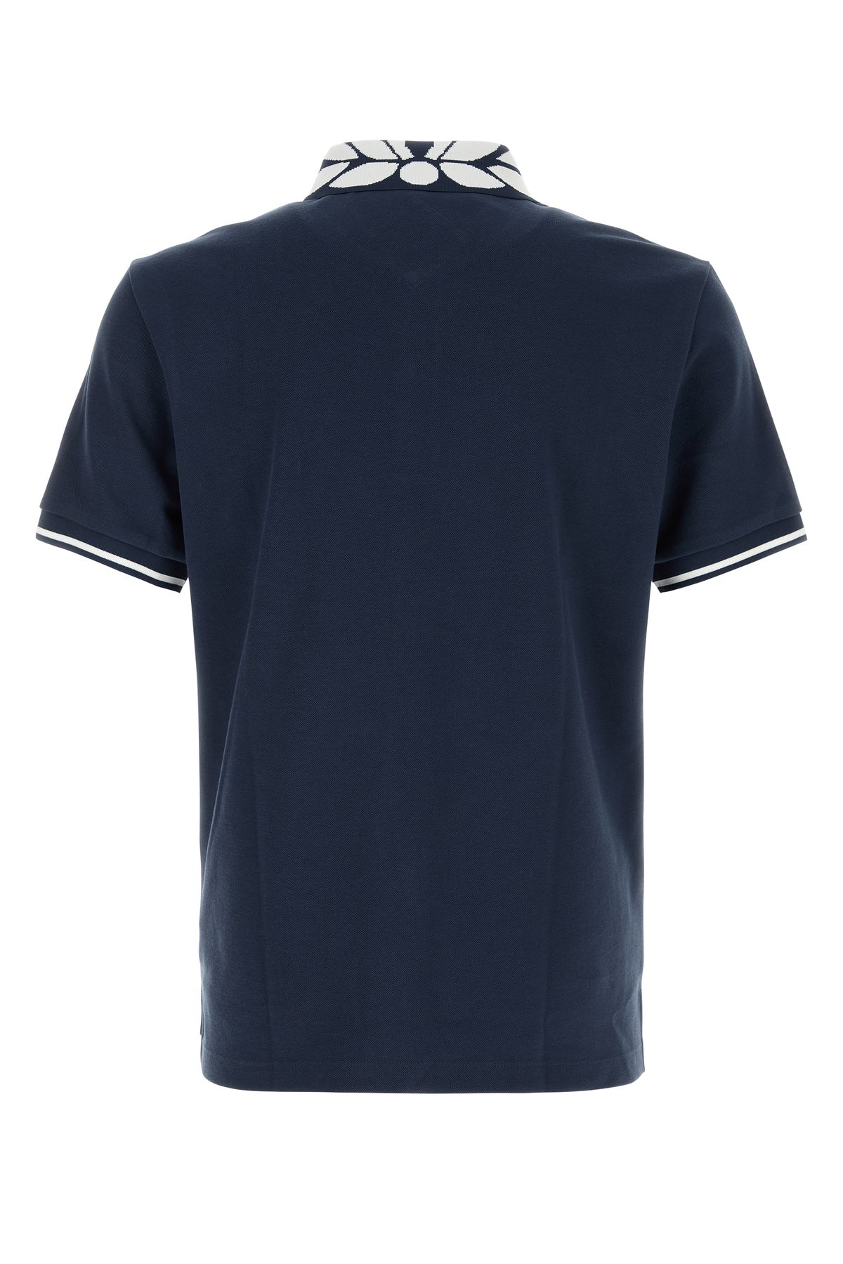 Navy blue stretch piquet polo shirt - 2