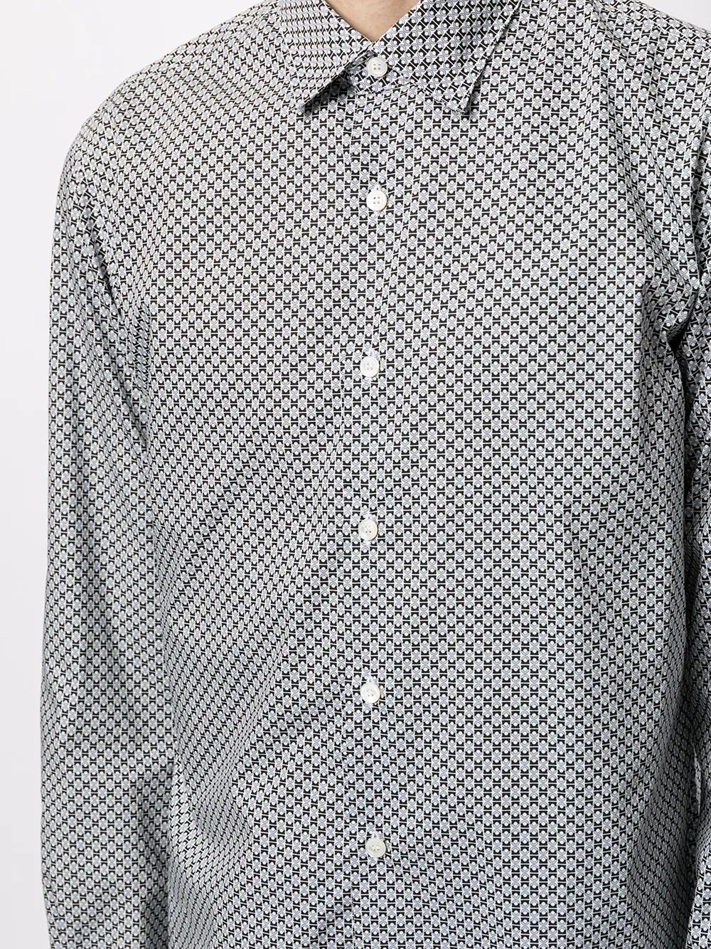 geometric print cotton shirt - 5