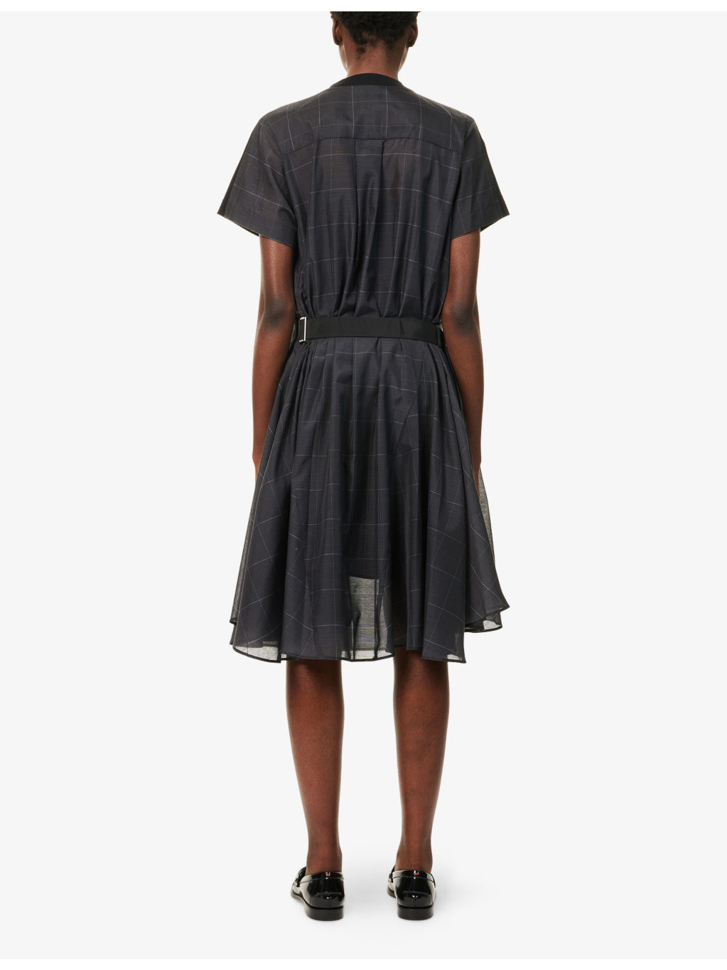Glen Check-Panelled Cotton-Jersey Midi Dress - 4