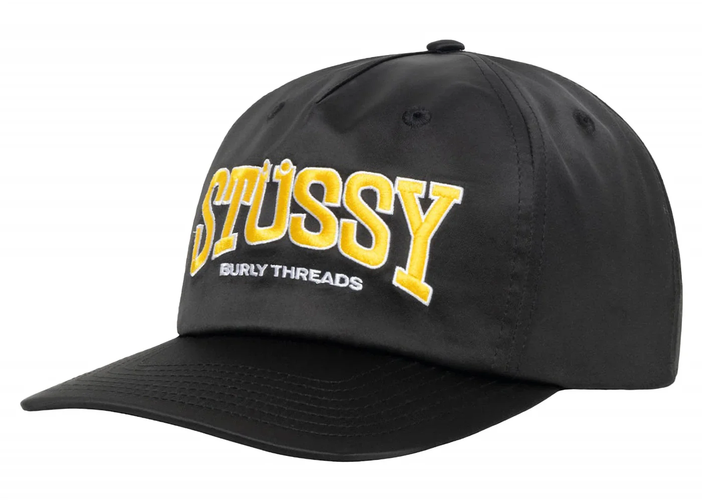 Stussy Mid Depth Burly Threads Snapback Black - 1