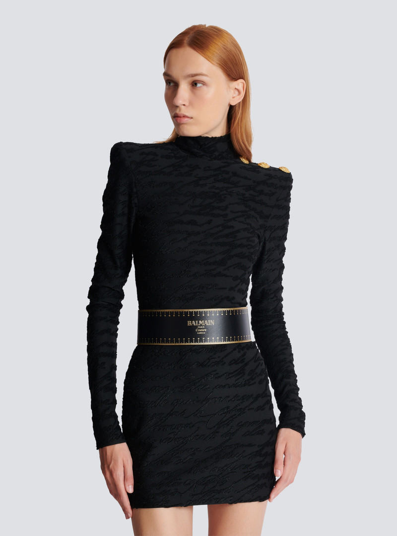 Balmain Waist belt in printed Couture leather outlook