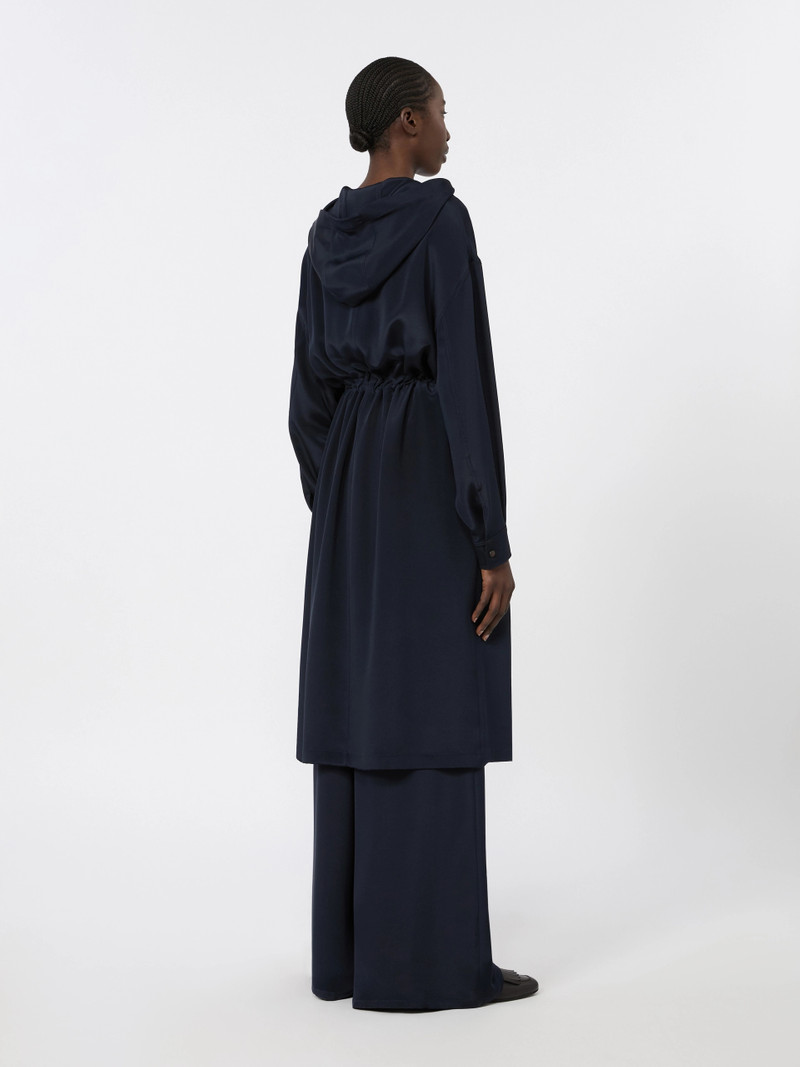 OVATTE Silk crepe de chine overcoat - ULTRAMARINE 4