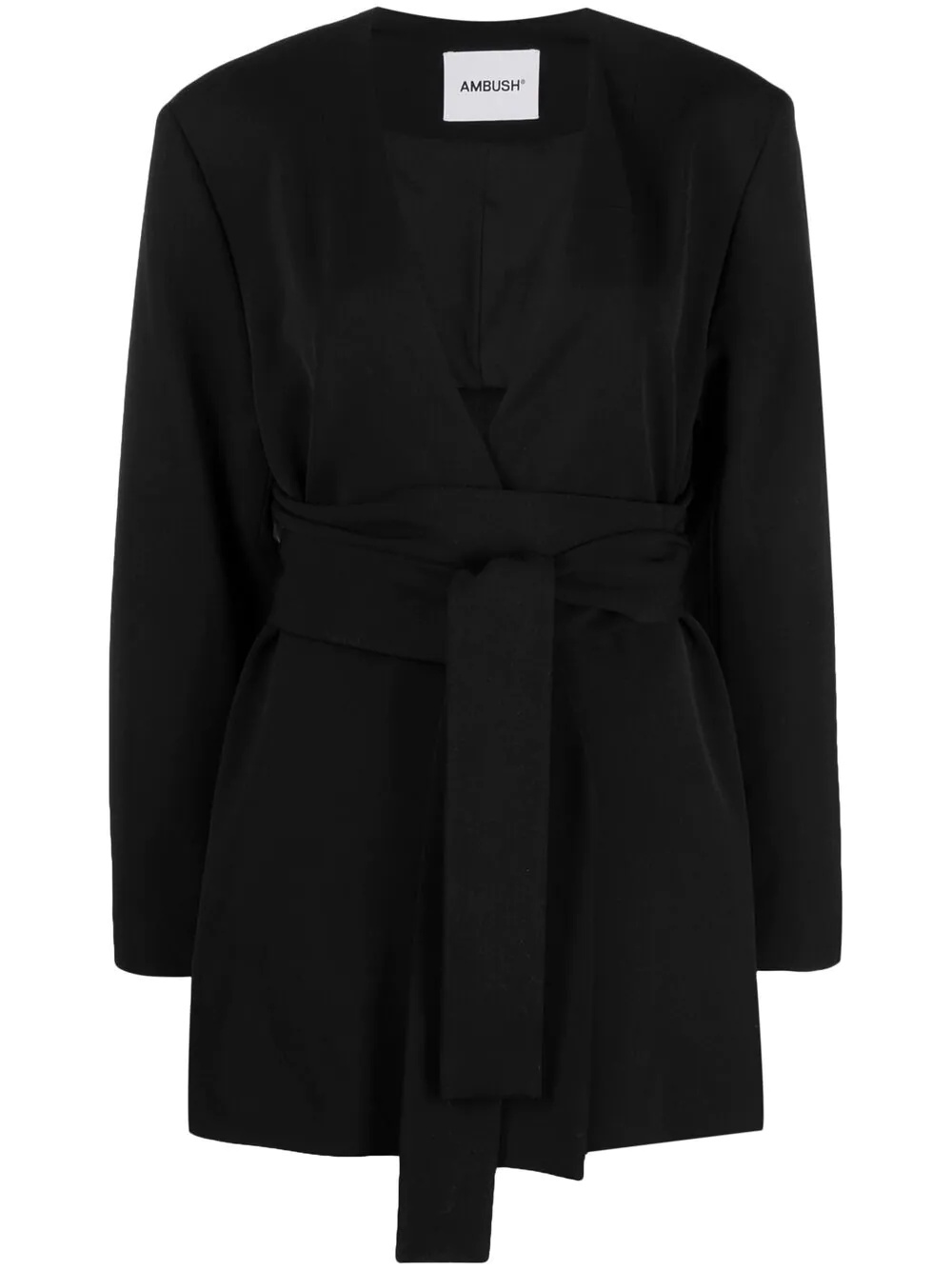 asymmetric-hem belted blazer - 1