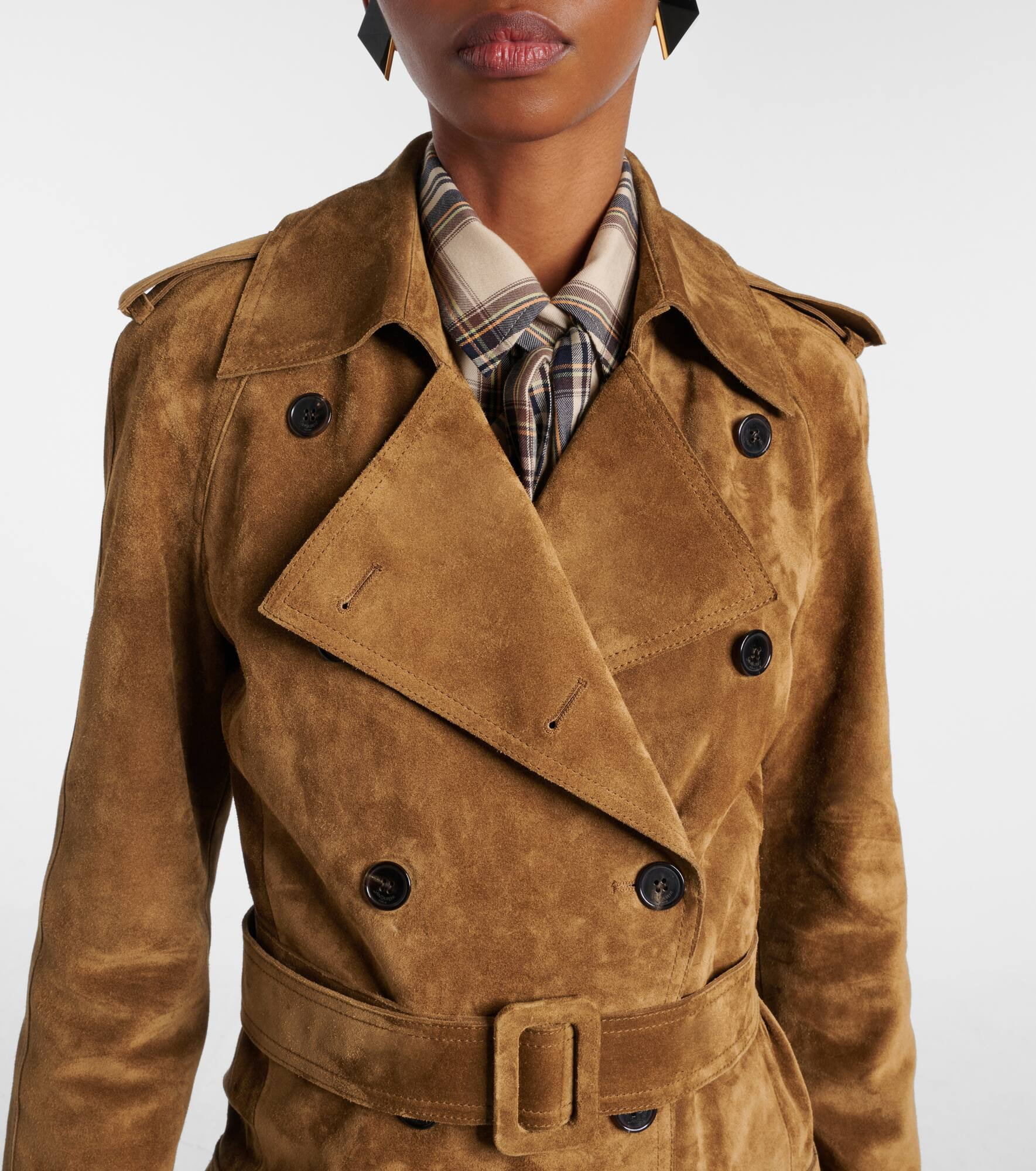 Suede trench coat - 4