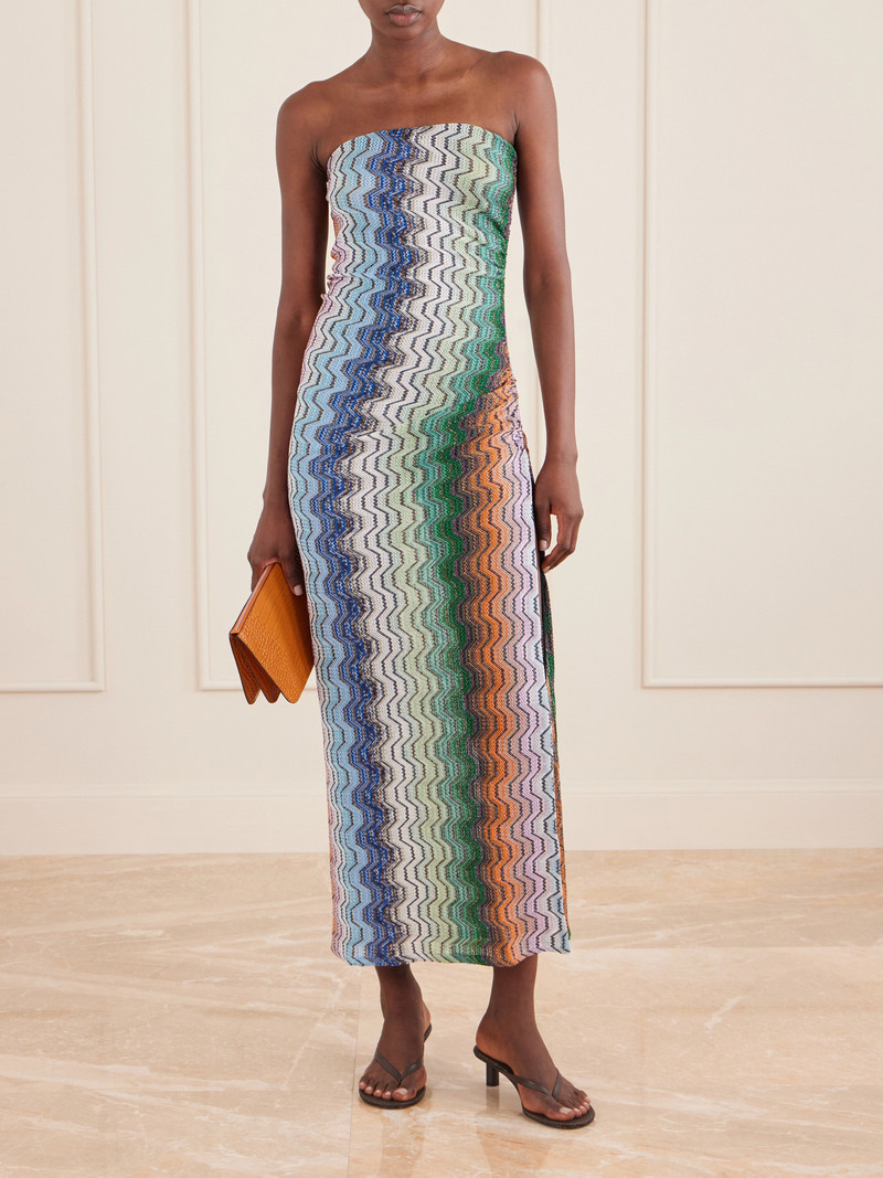 Missoni Strapless Striped Metallic Crochet-knit Coverup outlook