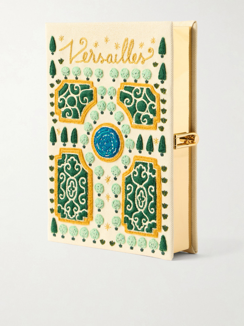 Versailles Appliquéd Embroidered Canvas Clutch 1