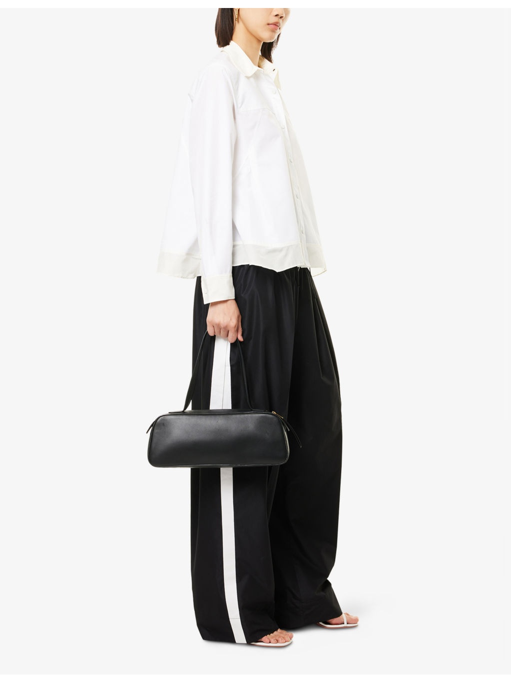 Flounce Hem Long-Sleeve Cotton-Silk Shirt - 2