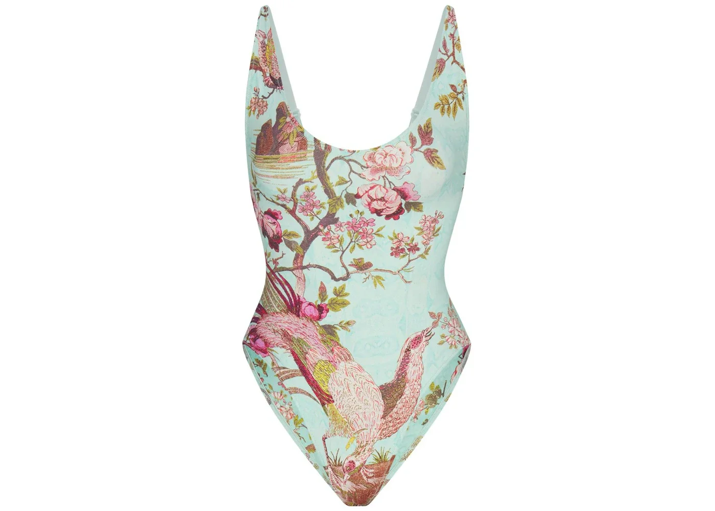 SKIMS x Roberto Cavalli Scoop Neck One Piece Fagianella Print - 1