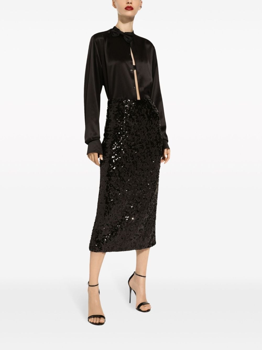 sequinned pencil midi skirt - 2